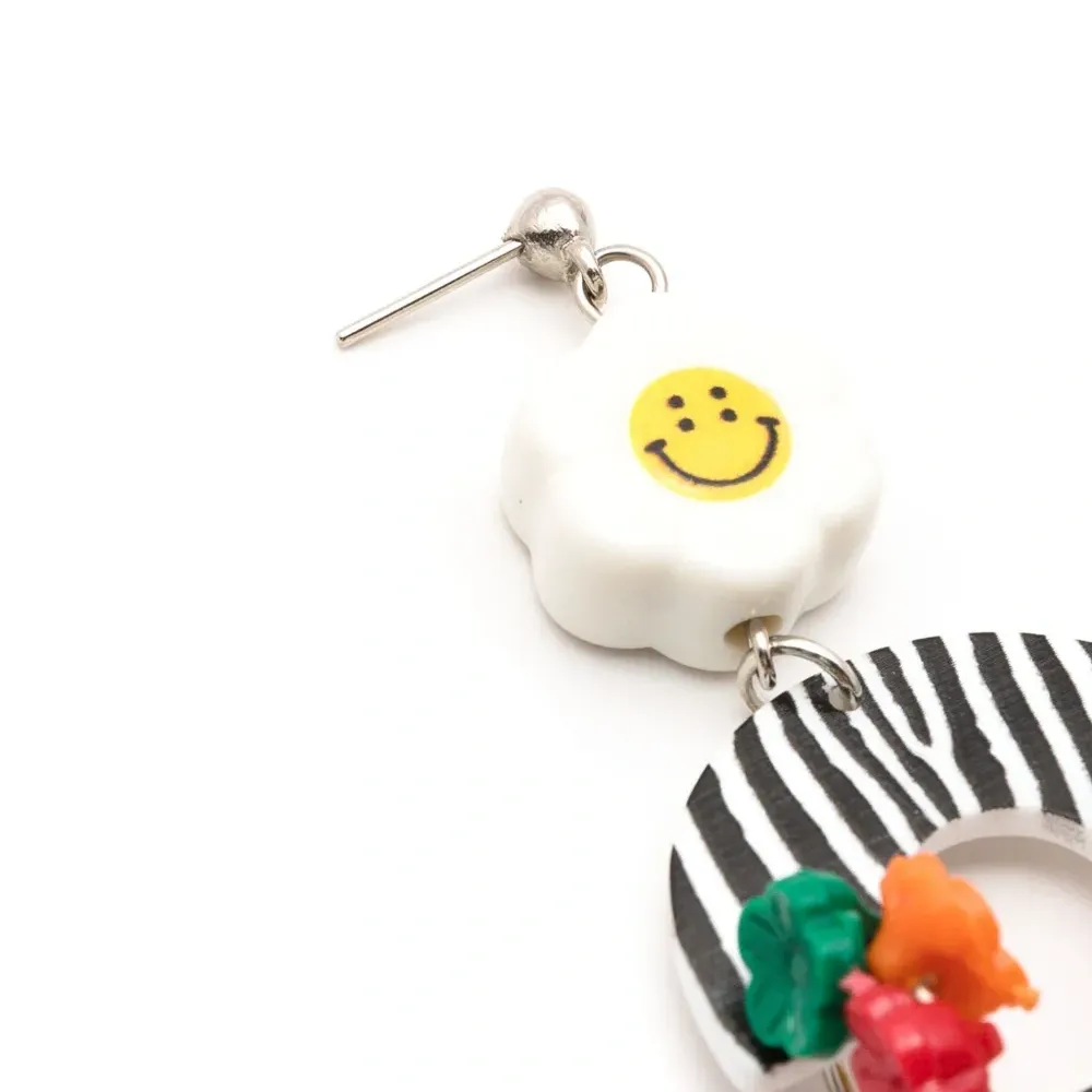 серьги-подвески с аппликацией