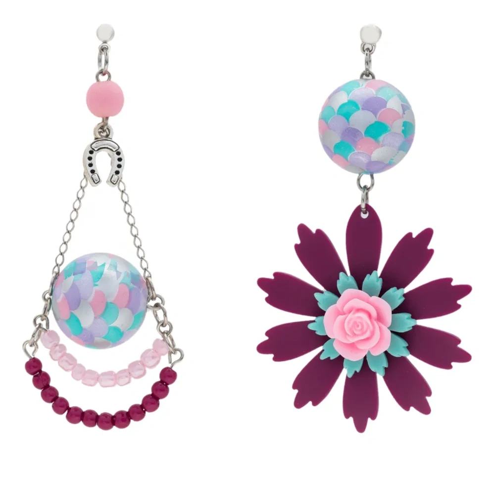 серьги-подвески в форме цветов