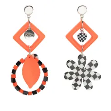 серьги-подвески с аппликацией