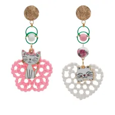 серьги-подвески с аппликацией