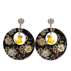 Серьги-подвески с аппликацией