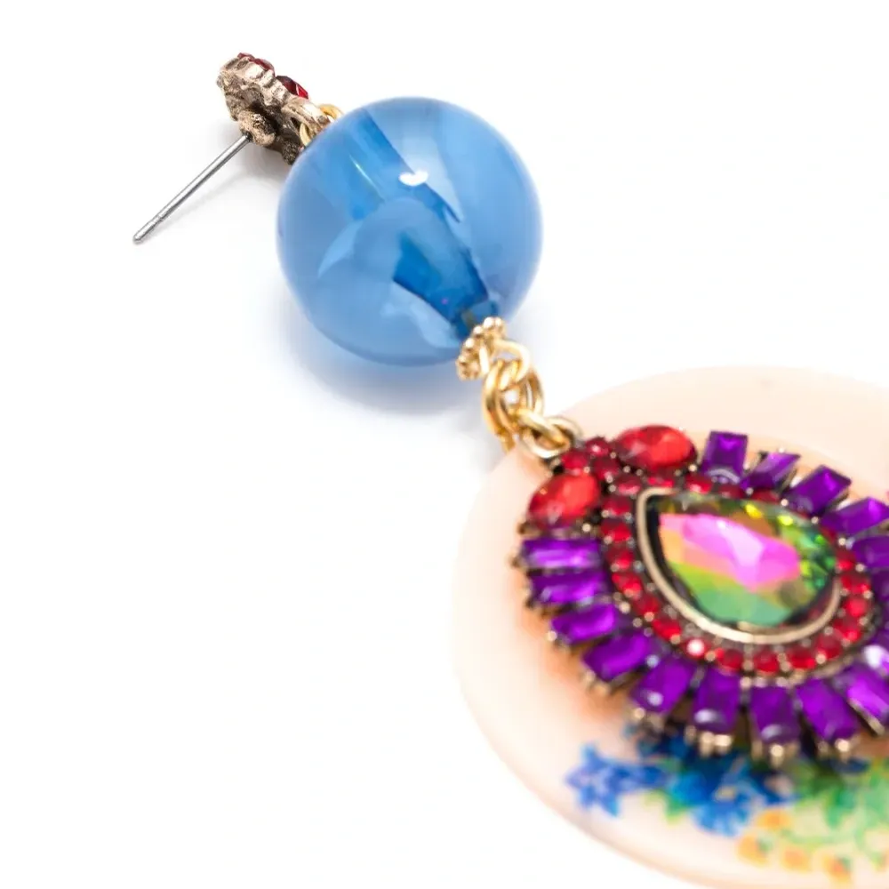 серьги-подвески с кристаллами