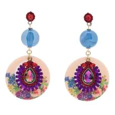 серьги-подвески с кристаллами