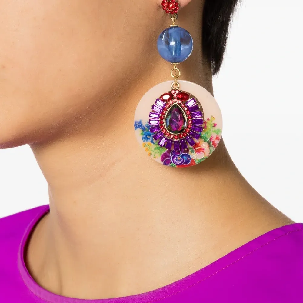 серьги-подвески с кристаллами