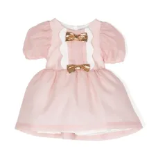 Креповое платье с бантом