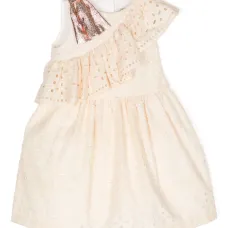 Платье миди асимметричного кроя с английской вышивкой