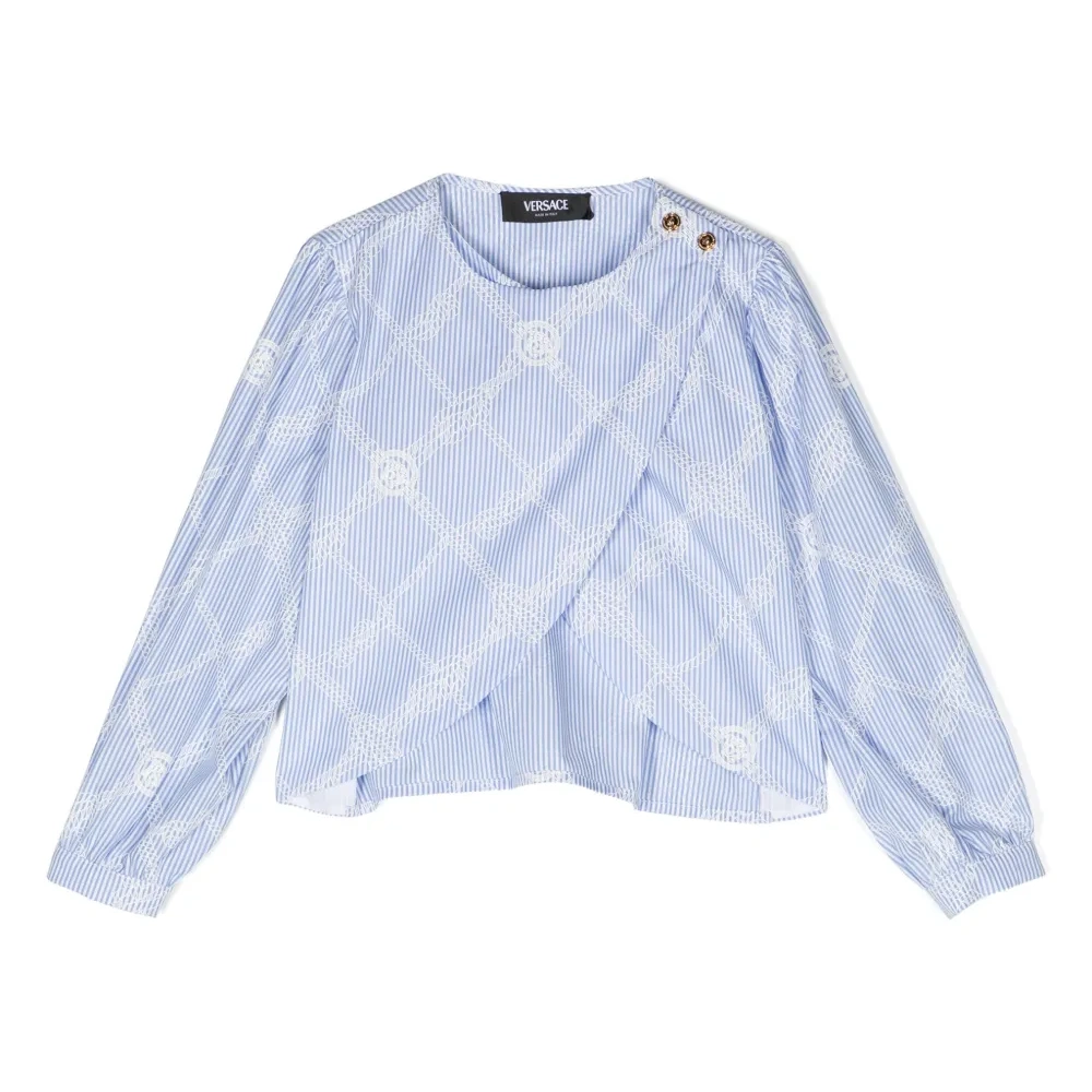 Полосатая блузка асимметричного кроя