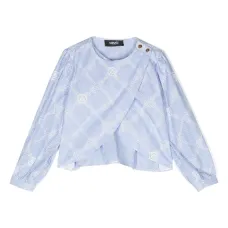 Полосатая блузка асимметричного кроя