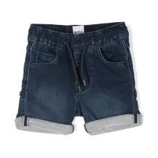 Джинсовые шорты с вышитым логотипом