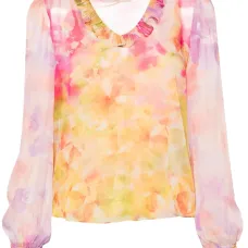 Блузка из ткани жоржет с цветочным принтом