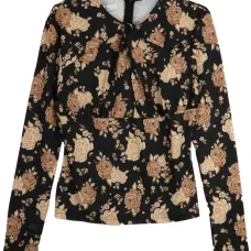 Футболка с длинными рукавами и принтом