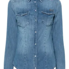 Джинсовая рубашка с логотипом