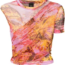 Блузка асимметричного кроя с абстрактным принтом Блузка асимметричного кроя с абстрактным принтом