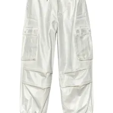 Брюки карго с эффектом металлик