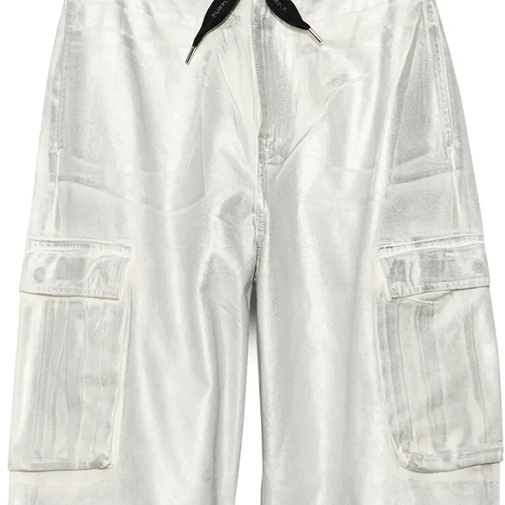 Брюки карго с эффектом металлик