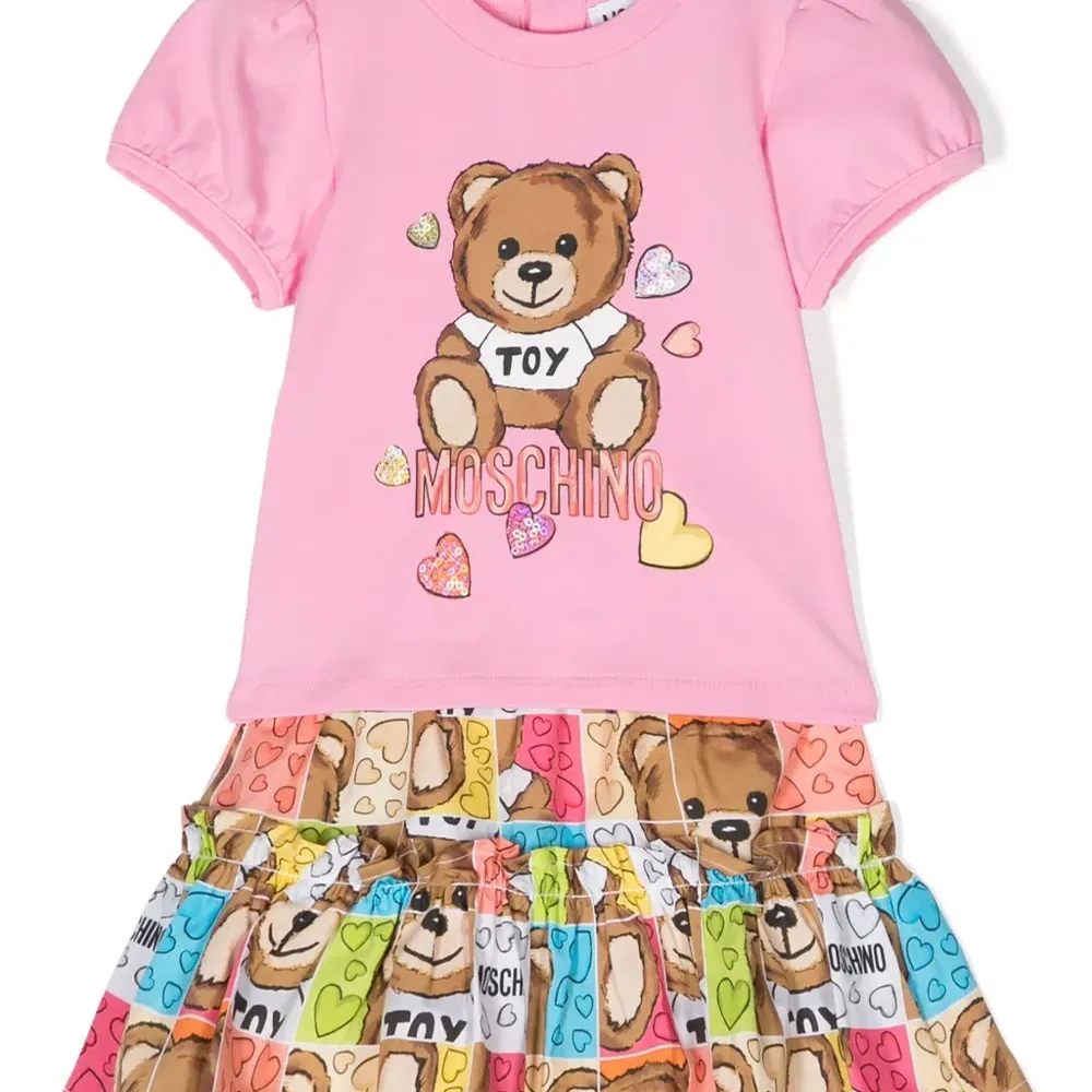 Комплект из футболки и юбки с принтом Teddy Bear