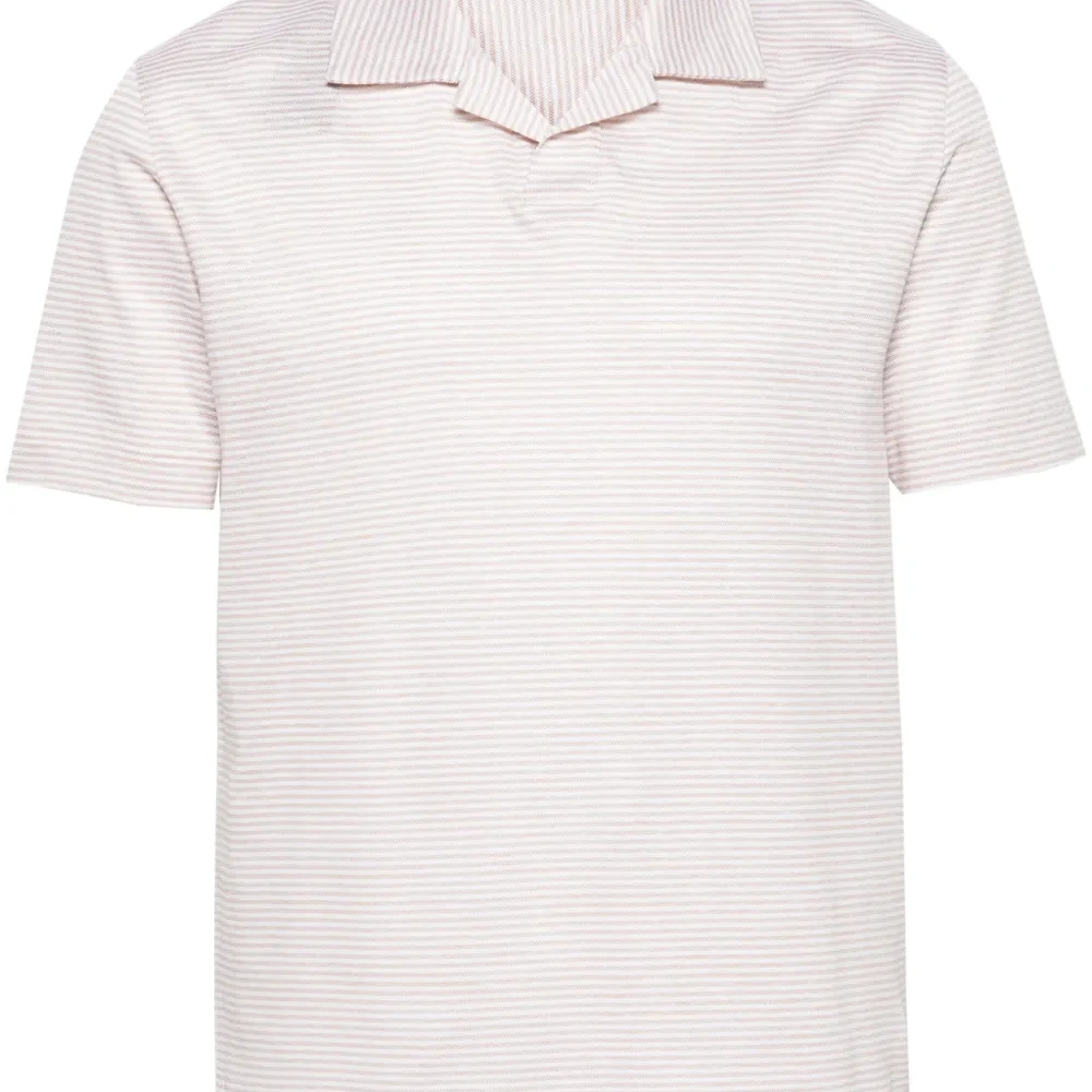 Полосатая рубашка поло из смесового льна