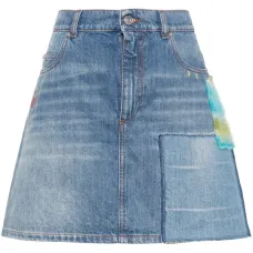 Джинсовая мини-юбка с аппликацией