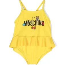 Купальник с оборками и логотипом Купальник с оборками и логотипом