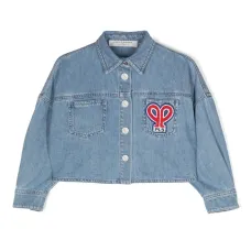 Укороченная джинсовая куртка с вышитым логотипом
