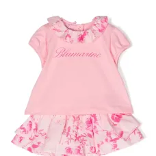 Комплект из футболки и юбки с цветочным принтом