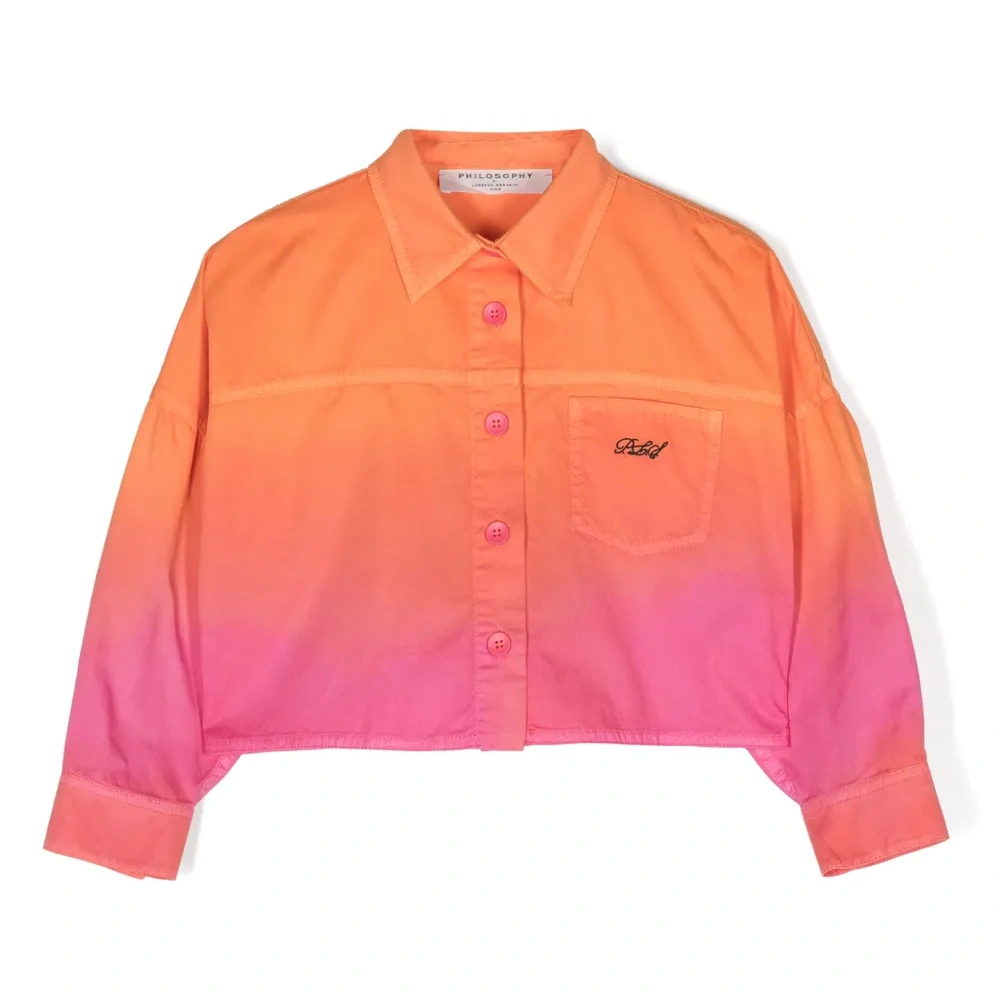 Укороченная рубашка с эффектом градиента