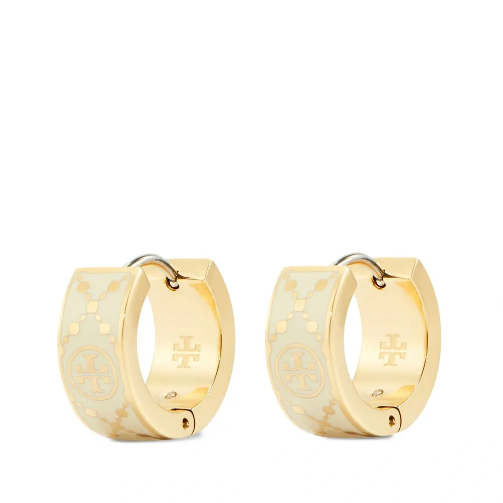 Маленькие серьги-кольца с монограммой