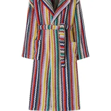 Махровый халат с узором шеврон