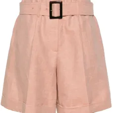 Шорты с поясом и складками