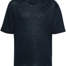 Льняная футболка с вышитым логотипом