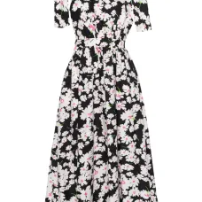 Платье миди с цветочным принтом
