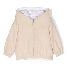 Бомбер с капюшоном и вышитым логотипом