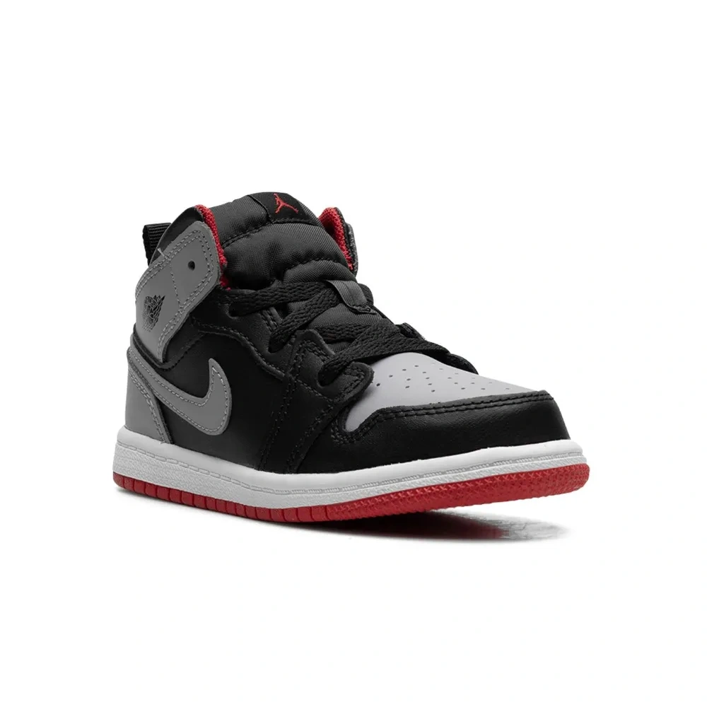 Кроссовки Air Jordan 1 Mid Black/Cement Grey-fire Red-white Кроссовки Air Jordan 1 Mid Black/Cement Grey-fire Red-white