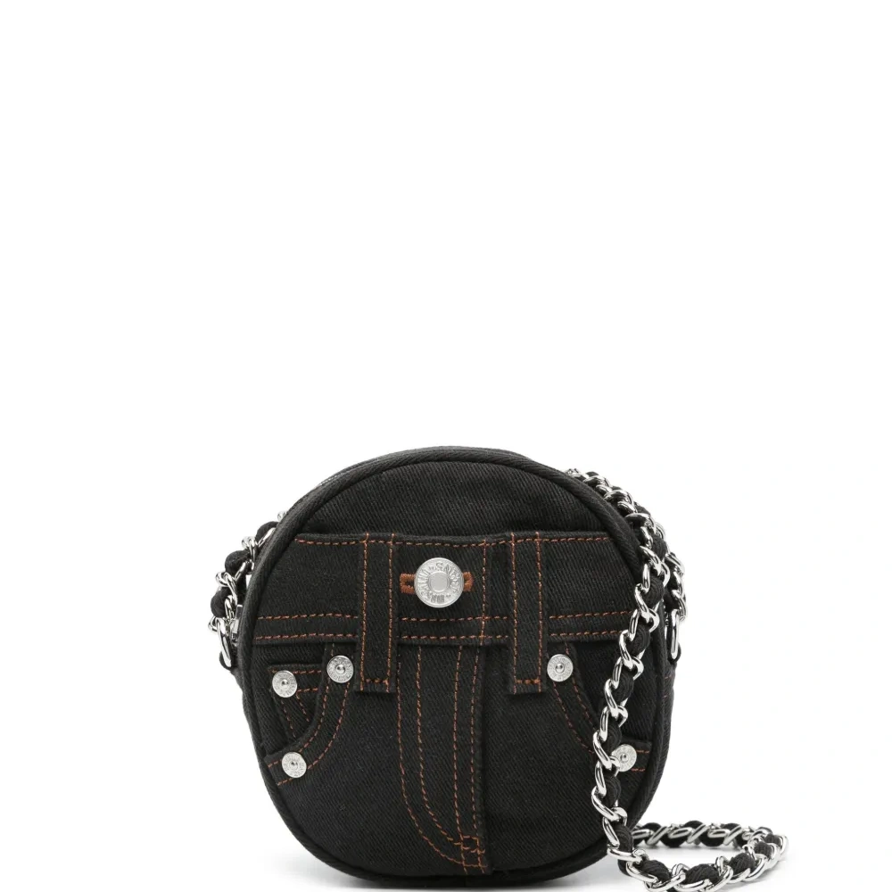 Джинсовая сумка на плечо с декоративной строчкой