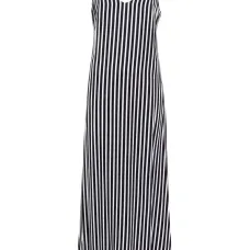 Полосатое платье макси без рукавов
