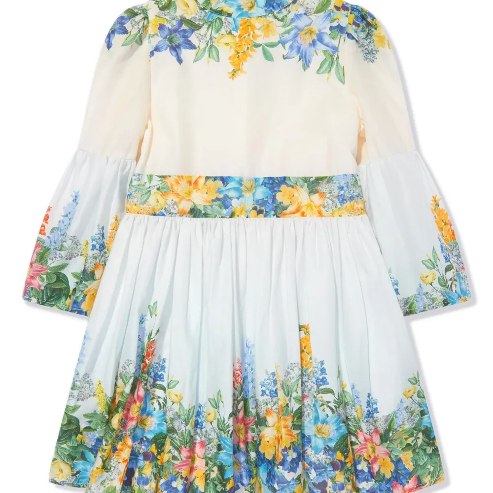 Платье с цветочным принтом и складками