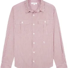 Полосатая рубашка Utility с вышитым логотипом Полосатая рубашка Utility с вышитым логотипом