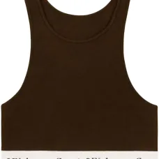 Укороченный топ в рубчик с логотипом Укороченный топ в рубчик с логотипом