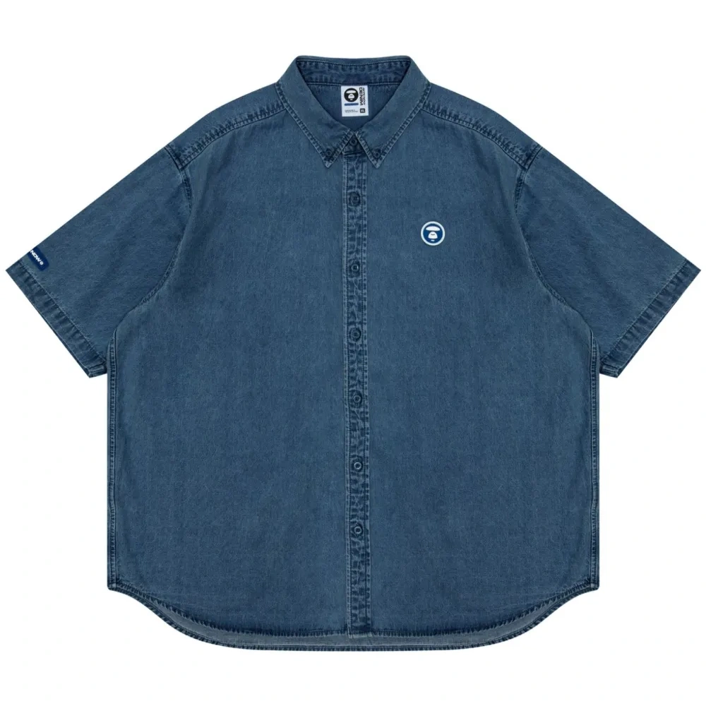 Джинсовая рубашка с логотипом