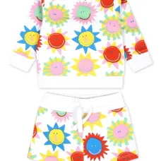 Комплект из топа и шортов с принтом