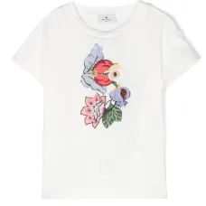 Футболка с цветочной вышивкой