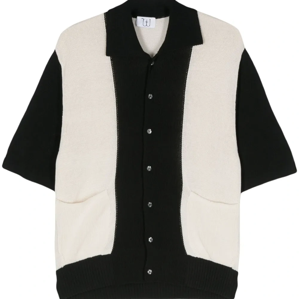 Трикотажная рубашка в стиле колор-блок