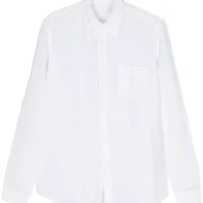 Льняная рубашка из ткани шамбре