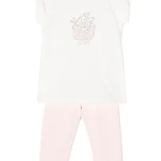 Комплект из топа и брюк со стразами