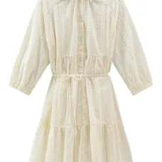 Платье-рубашка с английской вышивкой Платье-рубашка с английской вышивкой