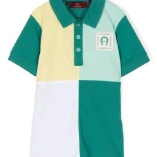 Рубашка поло в стиле колор-блок с нашивкой-логотипом