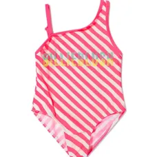 Полосатый купальник на одно плечо