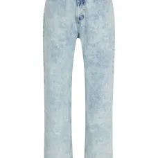 Прямые джинсы с эффектом потертости