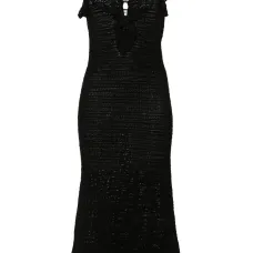 Платье миди в технике кроше