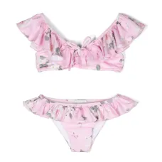 Бикини с оборками и цветочным принтом